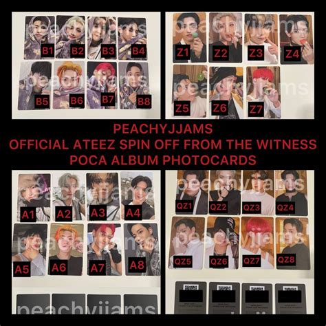 Official Ateez Spin Off From The Witness Poca Album Kpop Photocards