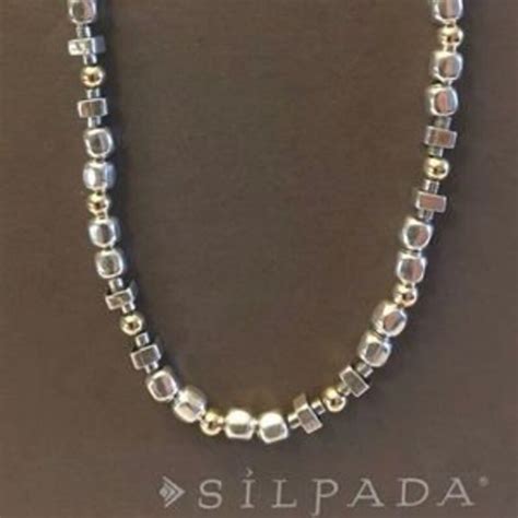 Silpada Sterling Silver K Gold Necklace Beaded Necklace Rare Etsy