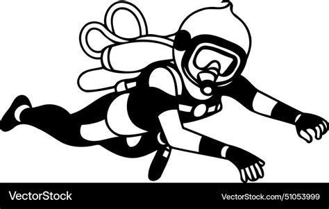 Scuba diver cartoon in suit Royalty Free Vector Image