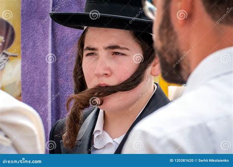 A Young Hasid in a Traditional Jewish Hat and with Long Payos. Rosh ...