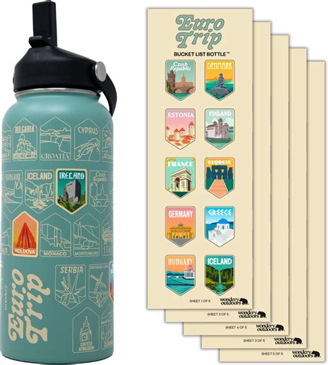 Amazon BlueTrail National Parks Water Bottle With Stickers