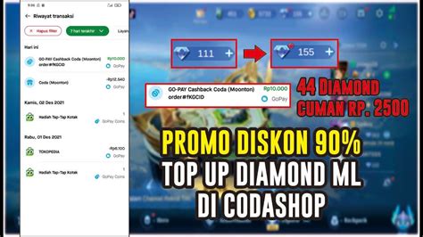 PROMO DISKON 90 TOP UP DIAMOND MOBILE LEGEND DI CODASHOP Diamond