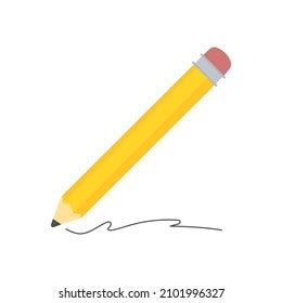 Yellow Pencil Illustration Vector Drawing Stock Vector (Royalty Free ...