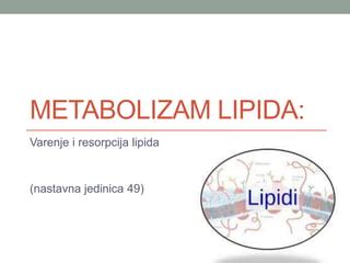 Metabolizam Lipida Ppt