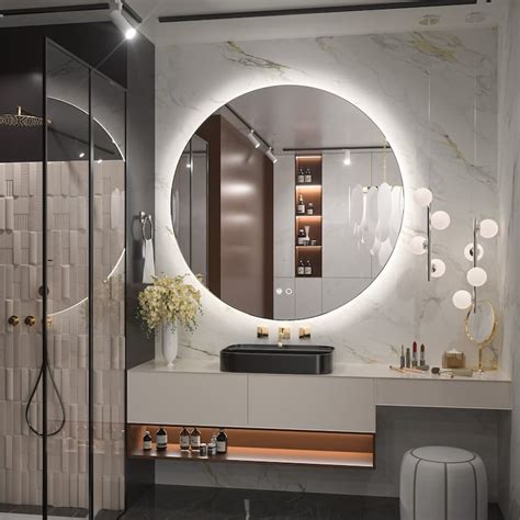 Keonjinn Round Led Backlit Bathroom Vanity Wall Mirror 3 Colors Anti Fog Bed Bath And Beyond