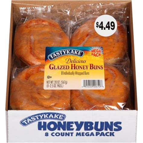Diet info for Tastykake® Glazed Honey Buns 8-2.5 oz. Packs - Spoonful