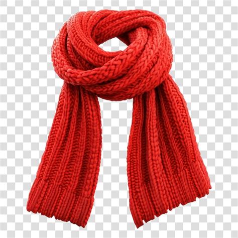 Cozy Red Knitted Winter Scarf Premium Ai Generated Psd