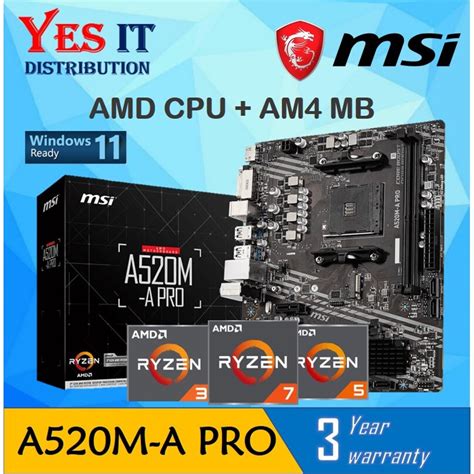 Msi A M A Pro Matx Socket Am Motherboard Amd Ryzen