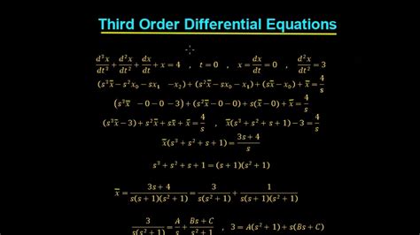 Third Order Differential Equations Laplace Transforms Youtube