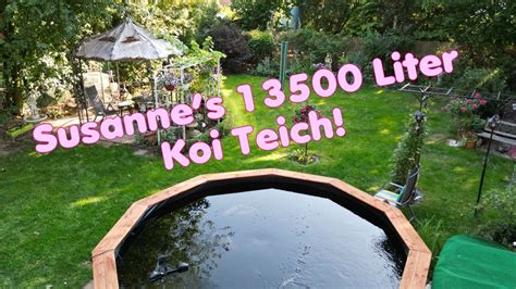 Susannes Selbstgebauter 13500 Liter Koi Teich YouTube