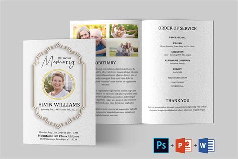 Funeral Program Template Obituary A Brochure Template By Designscozy