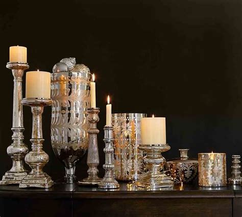 Pb Pillar Candle Ivory Potterybarn Mercury Glass Candles Mercury