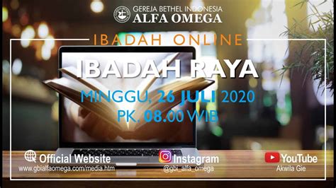 Ibadah Online 26 Juli 2020 Youtube