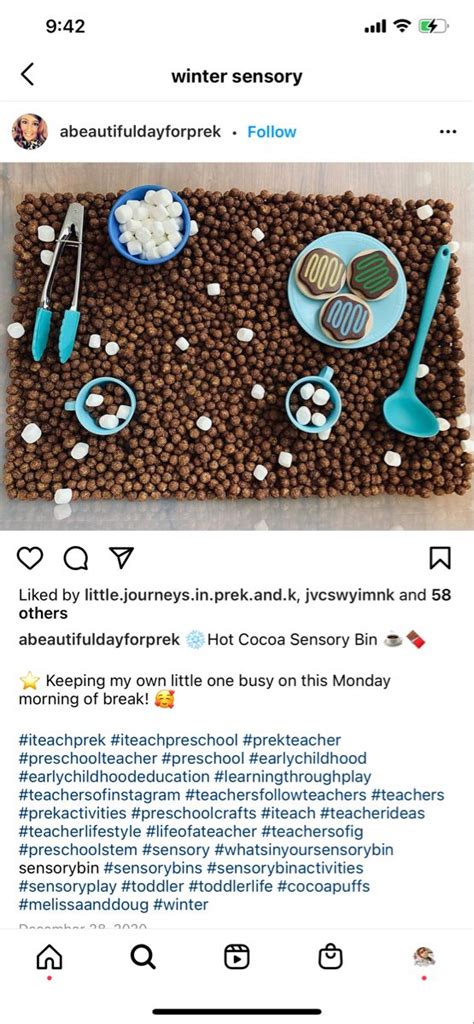 Hot Cocoa Sensory Bin Sensory Bins Winter Activities Preschool Hot