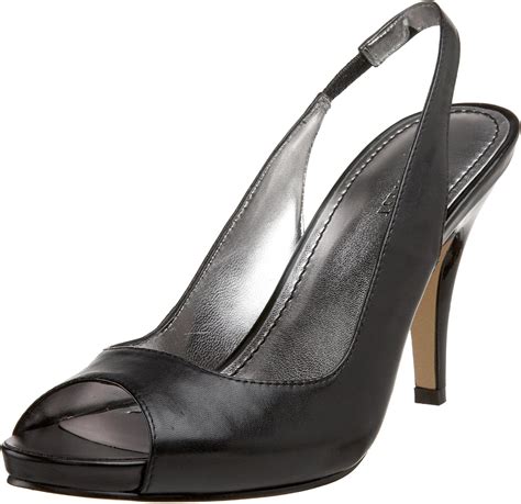 Nine West Women S Hambert Peep Toe Slingback Black 5 M Us Pumps