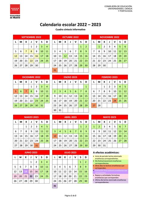 Calendario Escolar 2022 2023