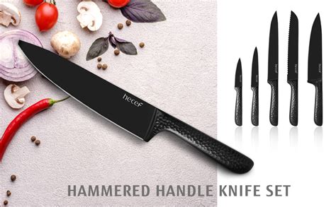 Hecef Knife Set Of Stainless Steel Non Stick Black Colour Coating