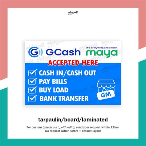 Gcash Maya Cash In Cash Out Signage Shopee Philippines