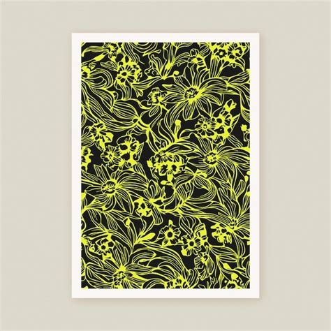 Premium Vector Botanical Vector Illustration Linocut Art