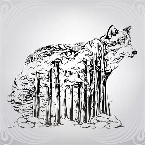 Silueta De Un Lobo Del Bosque Ilustraci N Vectorial Stock De