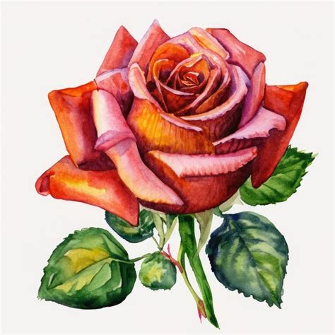 Premium Photo | Red rose watercolor painting design