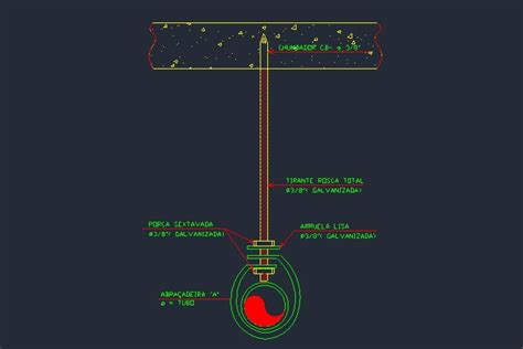 Fixação de tubos Detalhes em DWG Download