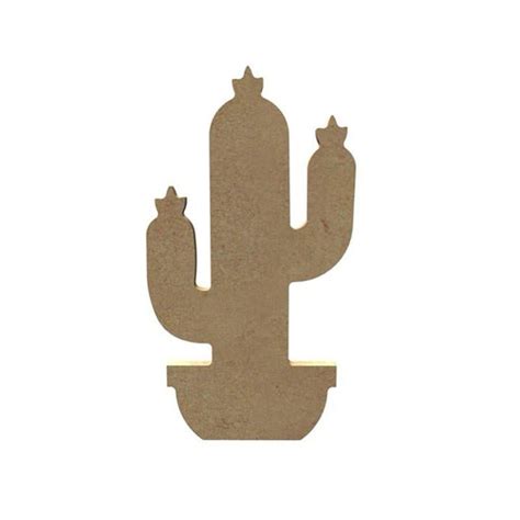 Cactus en bois MDF à décorer 15 cm Gomille Leroy Merlin