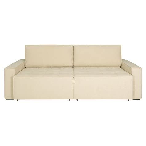 Sofa Cama Tok E Stok - SOFÁ-CAMA RETRÁTIL E RECLINÁVEL BIPARTIDO 3 LUGARES CONCHEGO NATURAL ...