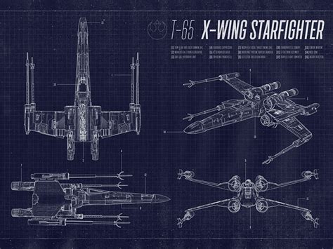 X-Wing Starfighter Blueprint by Chris Spooner on Dribbble