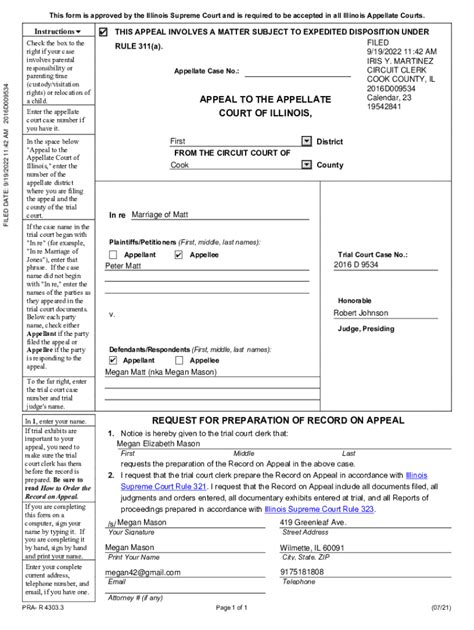 Fillable Online Illinois Standardized Forms Approved Request For