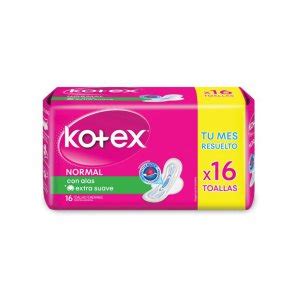 Toalla Femenina Kotex Normal Con Alas Extra Suave X 16 Unidades