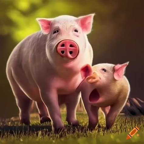 Father Pig And Son Pig Were Best Friends They Loved To Play Together