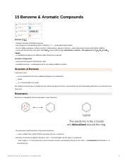 Organic Chemistry Chapter 15 Benzene Aromatic Compounds Pdf 15