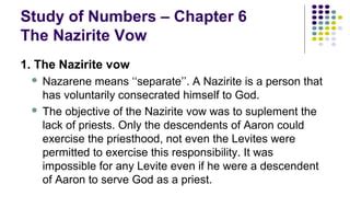 Numbers Class 03 The Nazirite vow | PPT