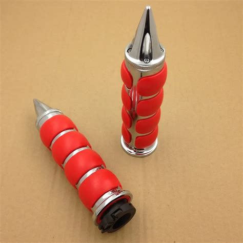 Aftermarket Free Shipping Motorcycle Parts Red Spike 7 8 Rubber Hand