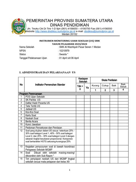 Instrumen Monev Us 2024 Pdf