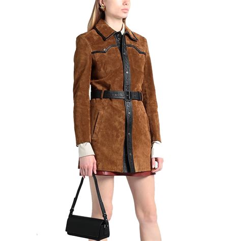 Tan Brown Women Suede Leather Short Coat Leatherexotica