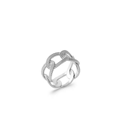 Grosse Bague Argent Massif Double Noeuds Fantaisie Entrelacs