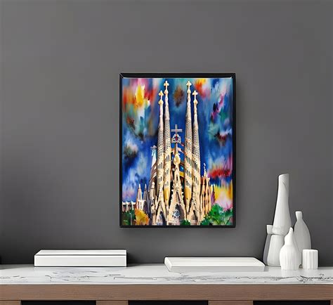 Notre Dame Sagrada Familia Paintings Travel Wall Art Oil Painting