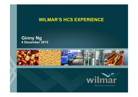 Pdf Wilmars Hcs Experience Ginny Ng Iscc System · Wilmars