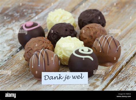 Dank Je Wel Which Means Thank You In Dutch With Assorted Chocolates