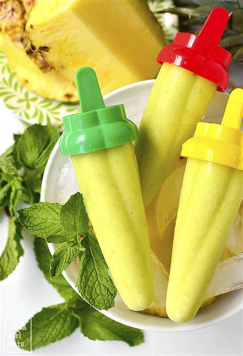 Pineapple Coconut Mint Popsicles - Iowa Girl Eats