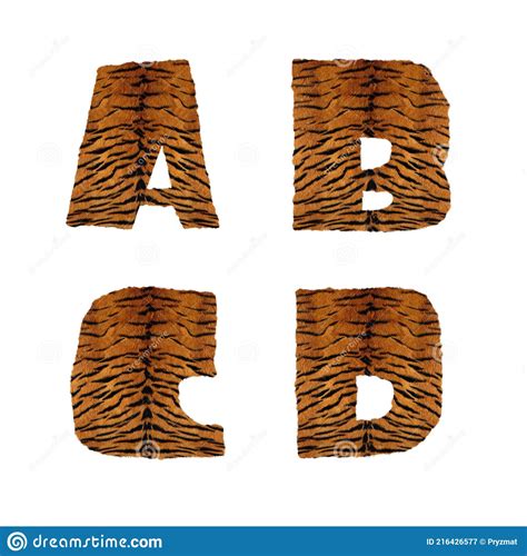 Tigre Piel Letras Del Alfabeto Ad Stock De Ilustraci N Ilustraci N De