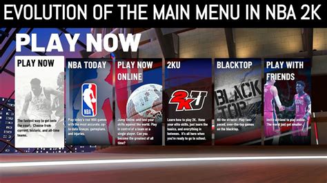 Evolution Of The Main Menu In Nba 2k Games Nba 2k Nba 2k19 Youtube