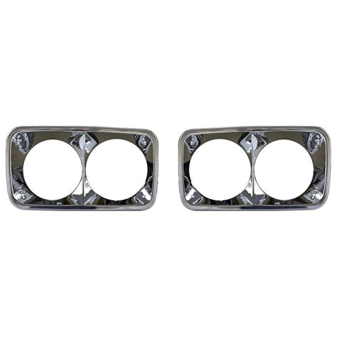 69 72 GMC Pickup Suburban Jimmy Chrome Headlight Bezel Set 2 Pcs