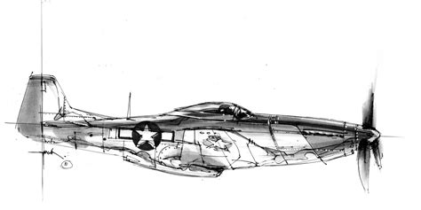 P51 Mustang Sketch at PaintingValley.com | Explore collection of P51 Mustang Sketch