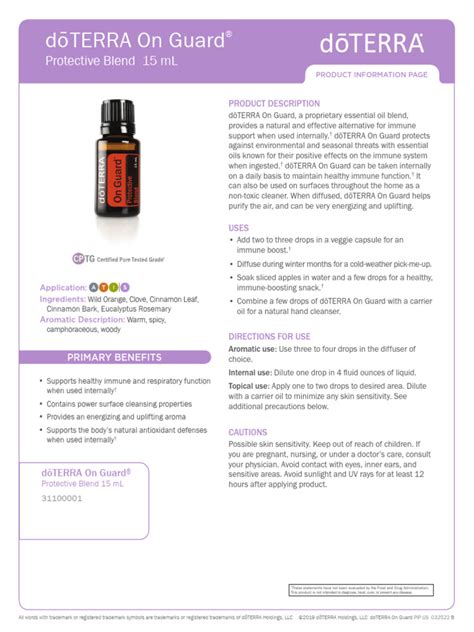 Doterra On Guard Essential Oil Blend Pdf Essential Oil