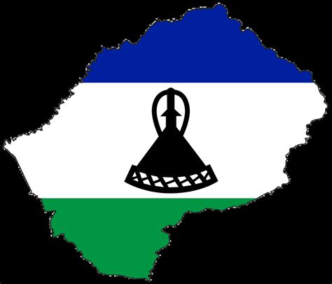 Lesotho Flag Map - MapSof.net