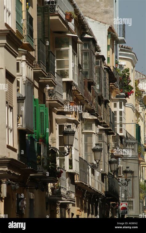 Malaga. Old town. Old houses Stock Photo - Alamy