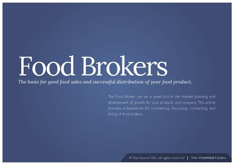 Food Brokers Insight With Tim Forrest By T Forrest Issuu